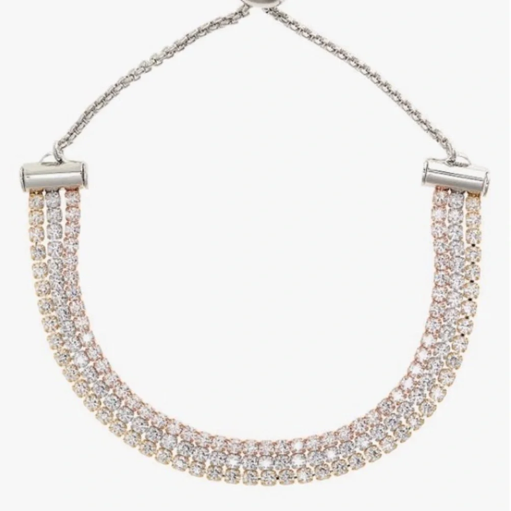 NORDSTROM METALLIC TRIPLE STRAND SLIDER BRACELET - Picture 1 of 2